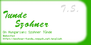 tunde szohner business card